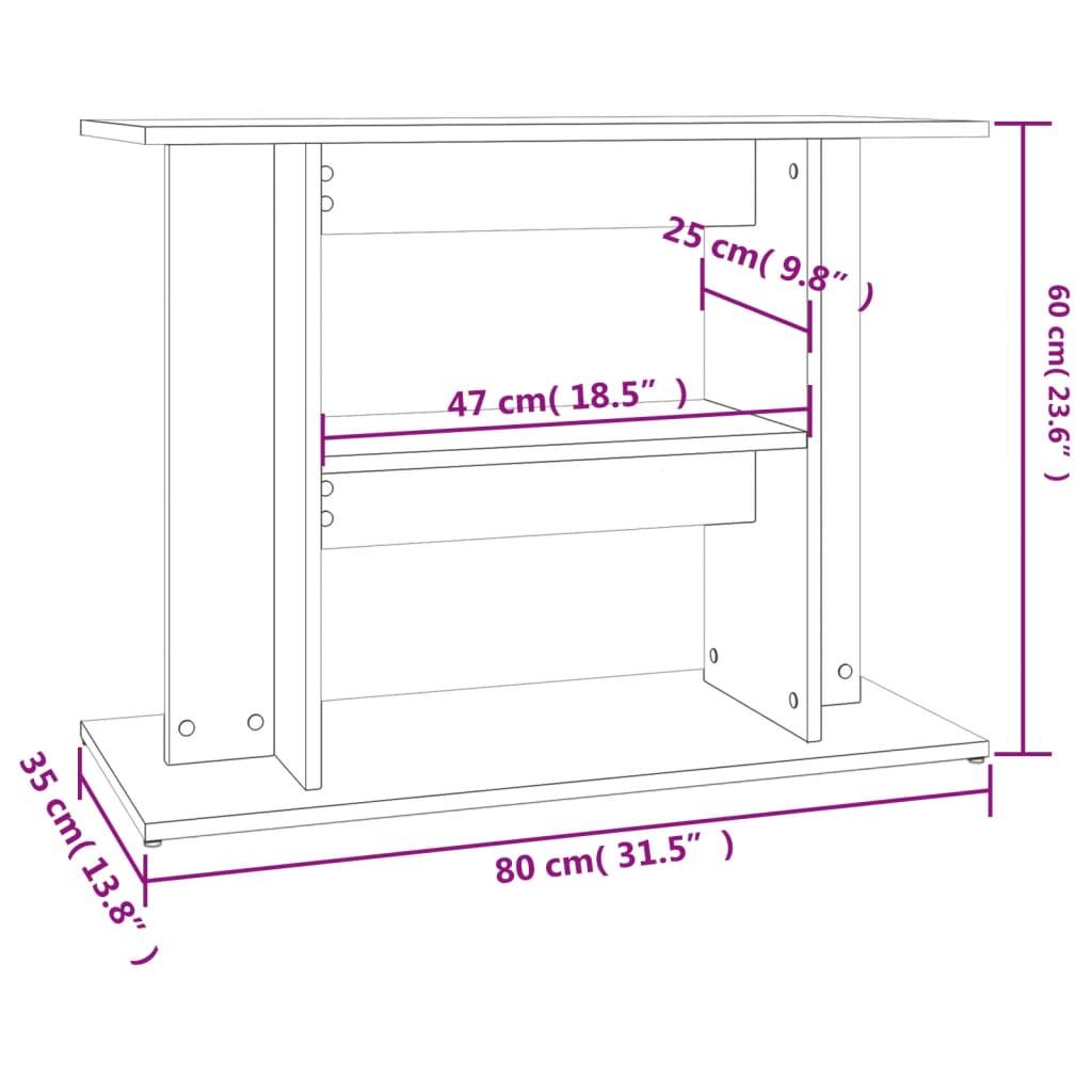 Aquarium Stand Black 80x35x60 cm Engineered Wood