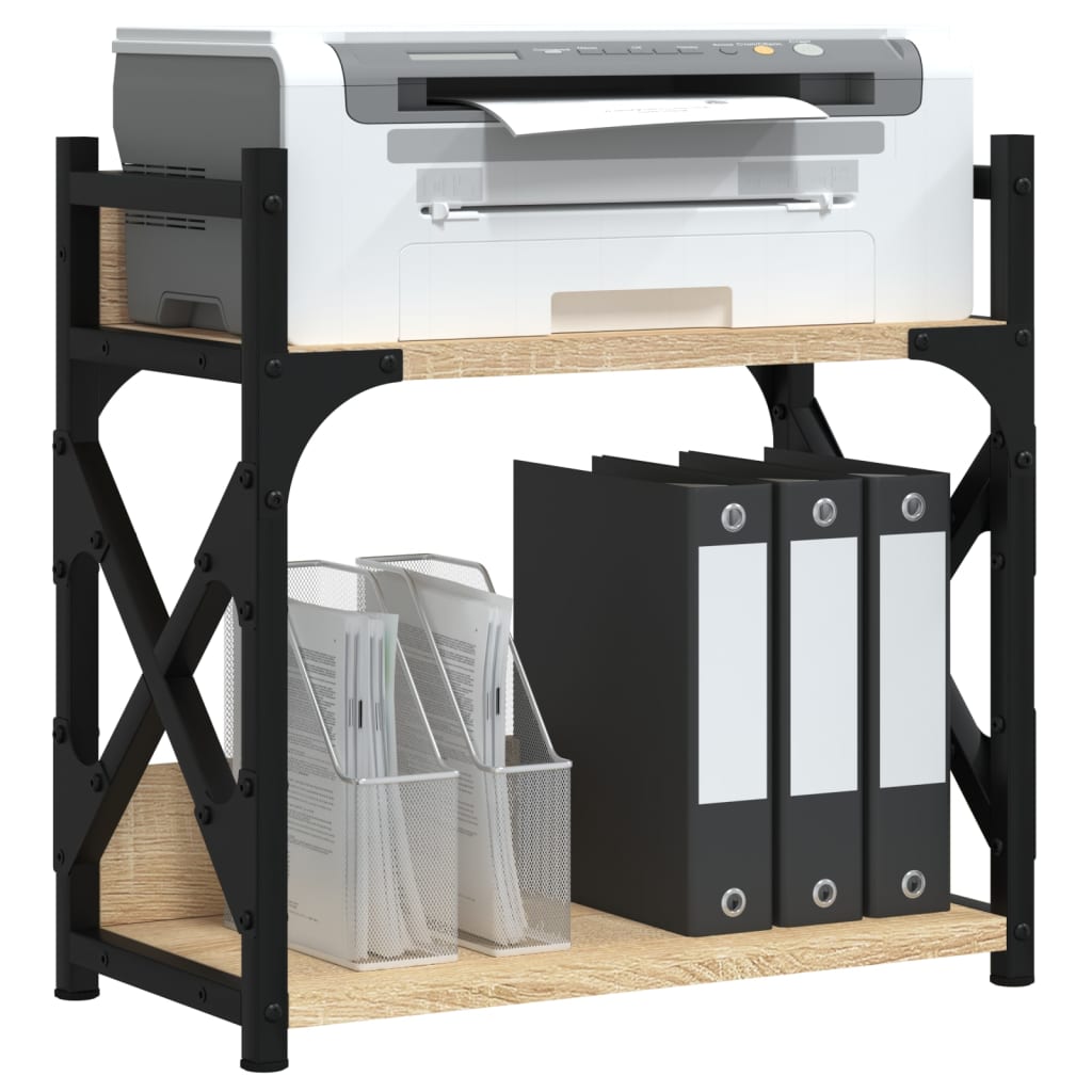 Printer Stand 2-Tier Sonoma Oak 40x20x40 cm Engineered Wood