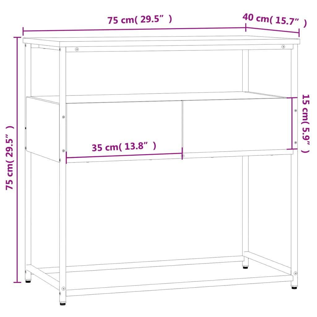 Console Table Black 75x40x75 cm Engineered Wood