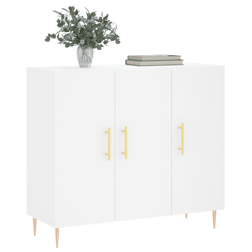 Sideboard White 90x34x80 cm Engineered Wood