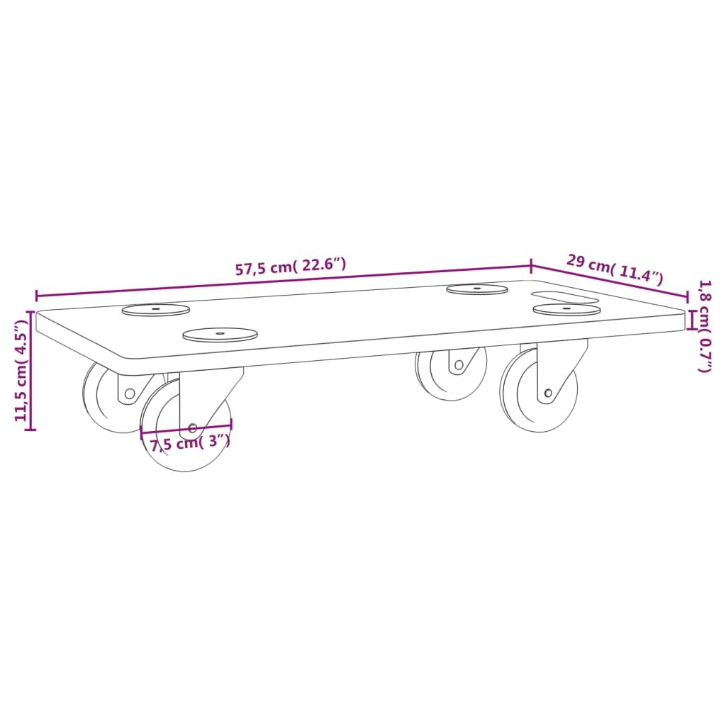 Dolly Trolleys 2 pcs Rectangular Engineered Wood