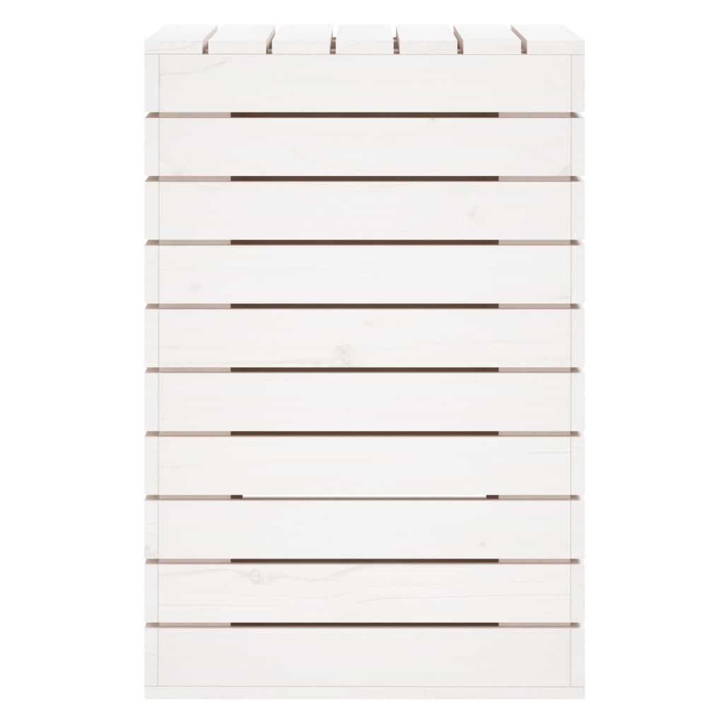 Laundry Basket White 44x44x66 cm Solid Wood Pine