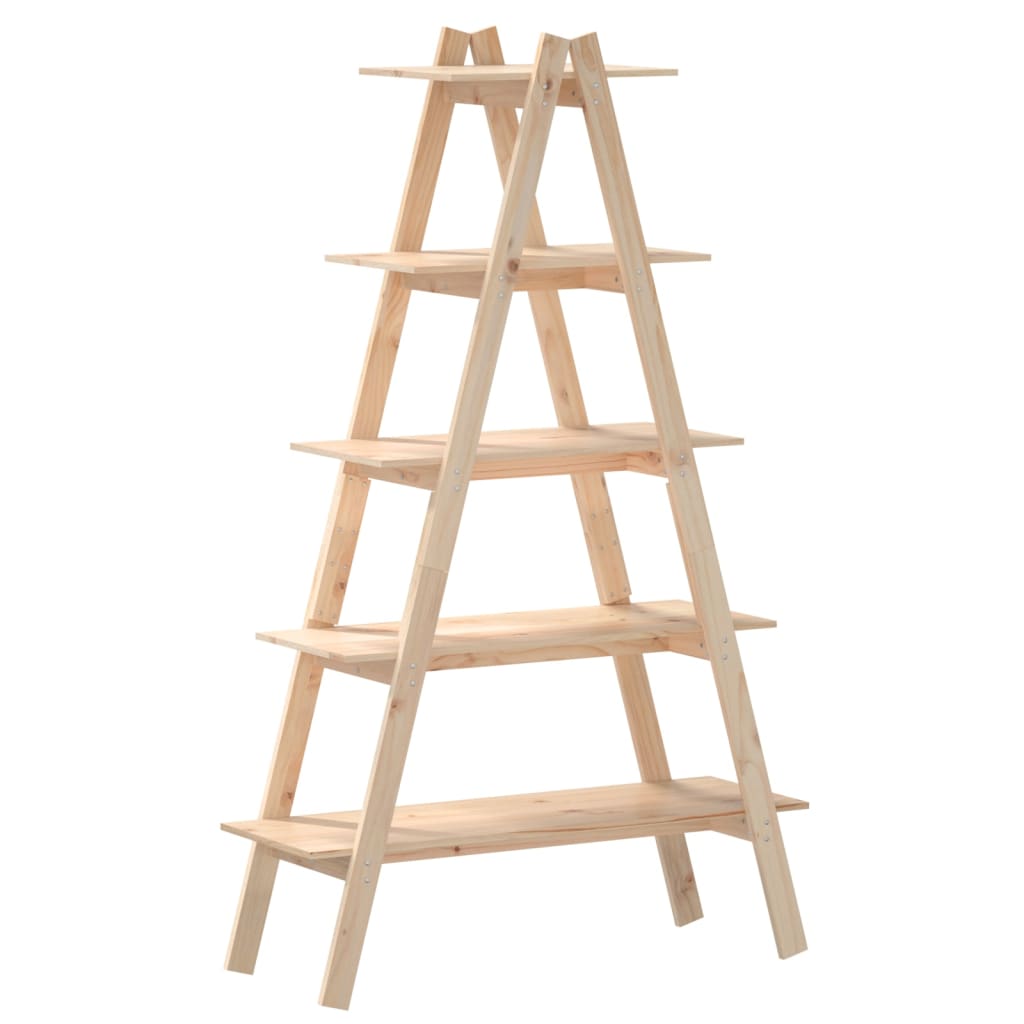 5-Tier Shelf A-shape 110x40x180.5 cm Solid Wood Pine