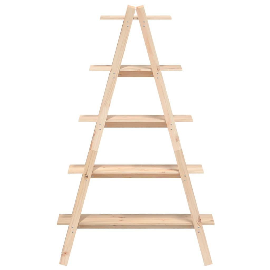 5-Tier Shelf A-shape 110x40x180.5 cm Solid Wood Pine