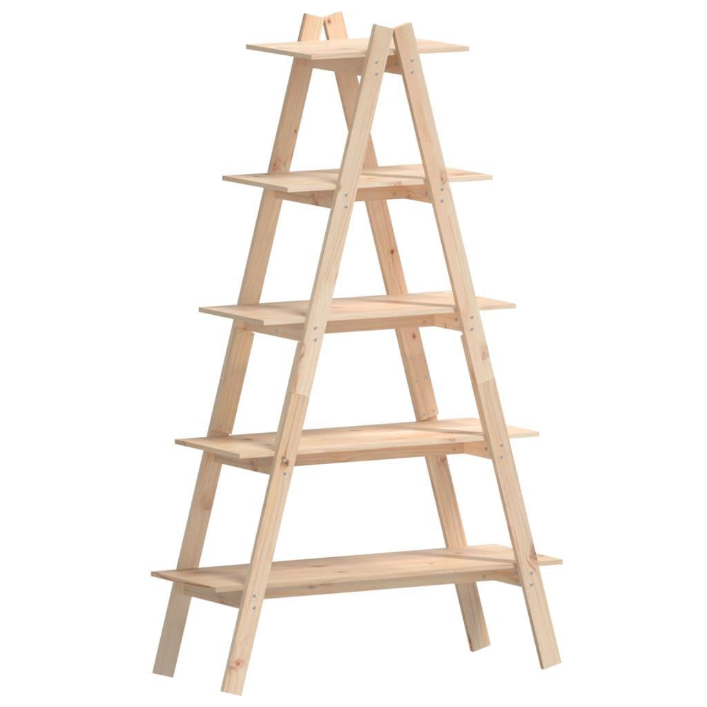 5-Tier Shelf A-shape 110x40x180.5 cm Solid Wood Pine