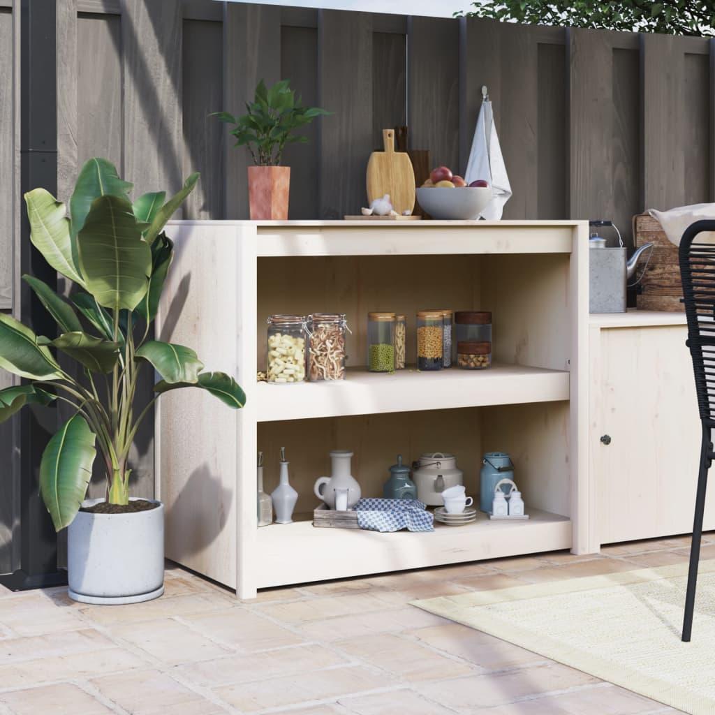 Outdoor Kitchen Cabinet MEPPEL White 106x55x92 cm Solid Wood Pine