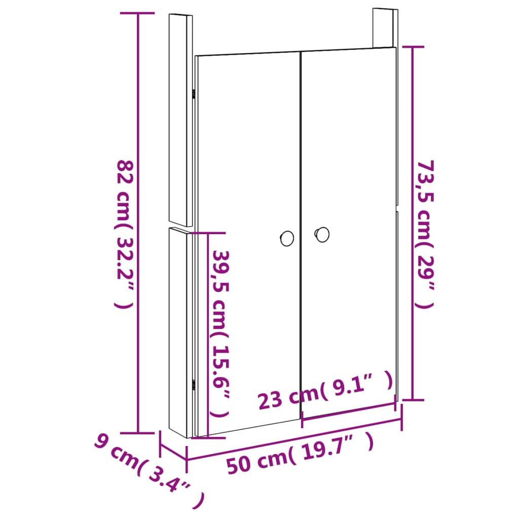 Outdoor Kitchen Doors White 50x9x82 cm Solid Wood Pine