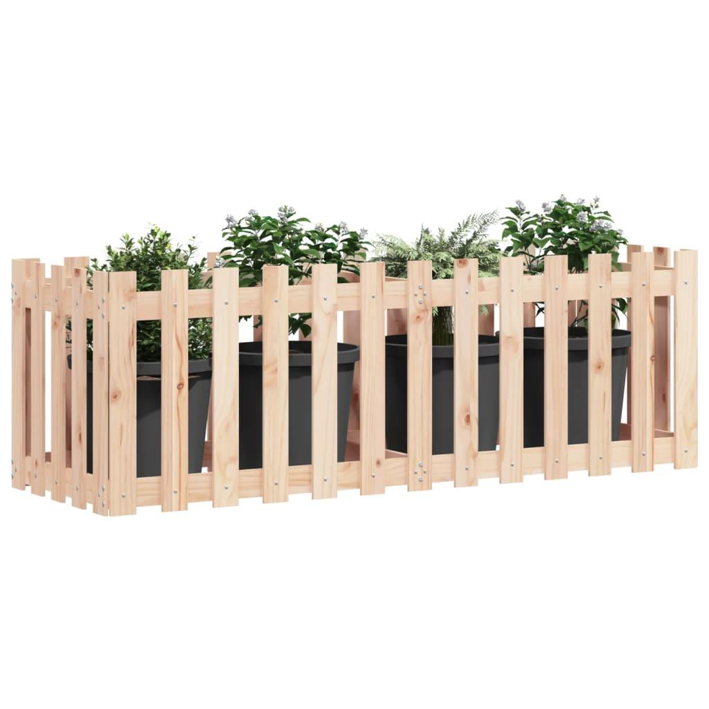 Garden Raised Bed with Fence Design 150x50x50 cm Solid Wood Pine