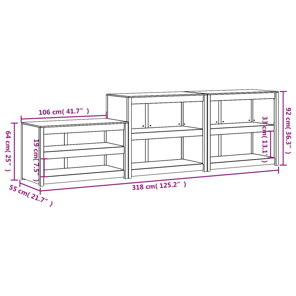 Outdoor Kitchen Cabinets 3 pcs Solid Wood Douglas