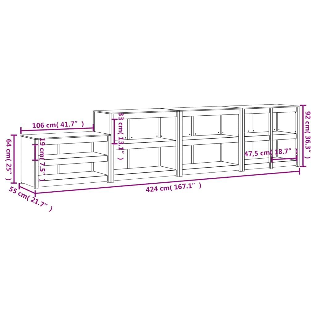 Outdoor Kitchen Cabinets 4 pcs Solid Wood Douglas