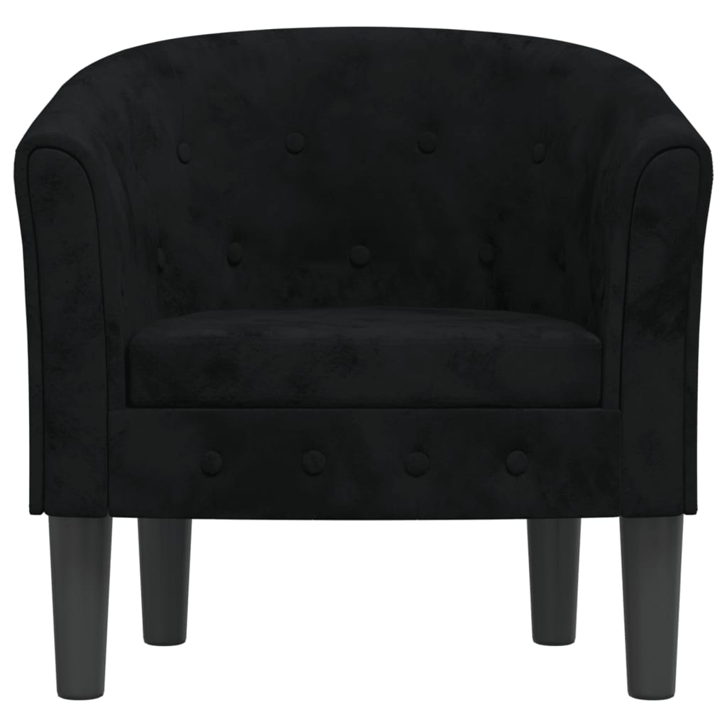 Tub Chair Black Velvet