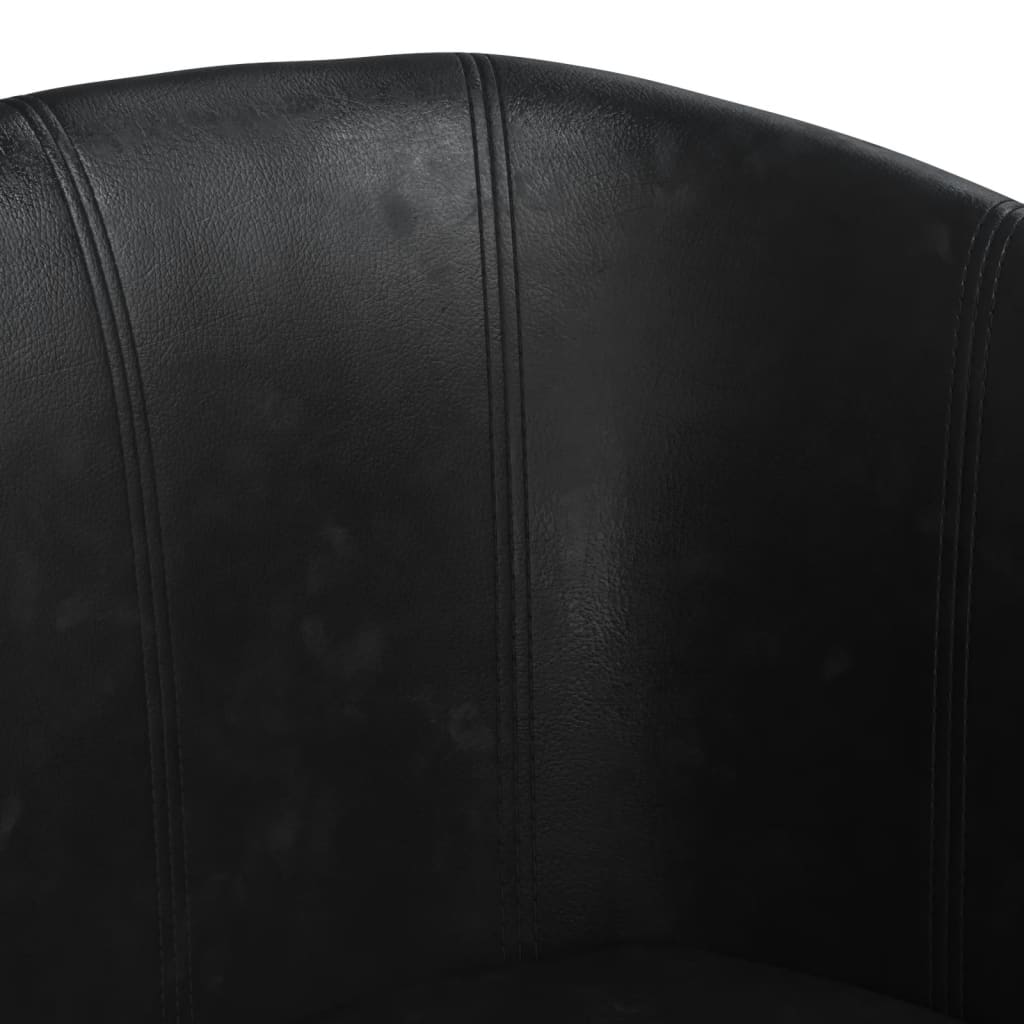 Tub Chair Black Faux Leather