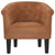 Tub Chair Brown Faux Leather