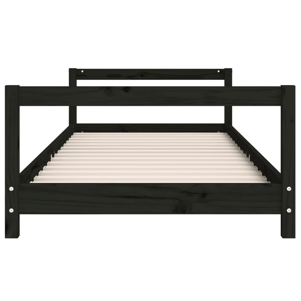 Kids Bed Frame Black 90x190 cm Solid Wood Pine