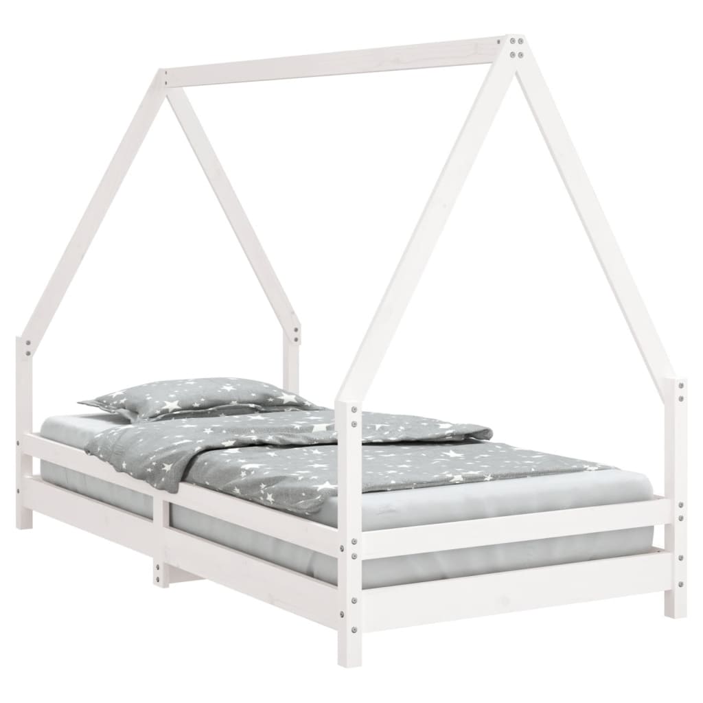 Kids Bed Frame White 90x190 cm Solid Wood Pine