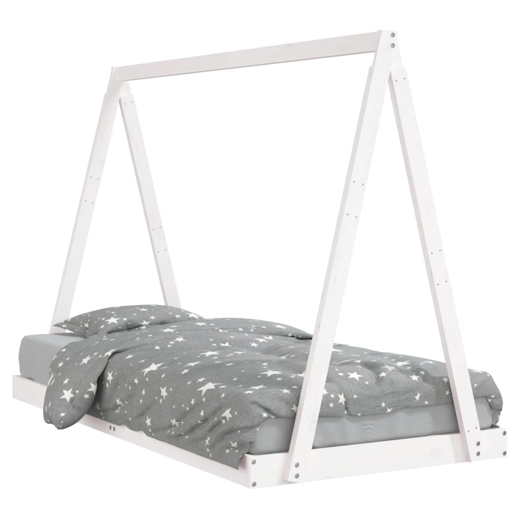 Kids Bed Frame White 90x190 cm Solid Wood Pine