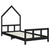 Kids Bed Frame Black 92x187 cm Single Solid Wood Pine