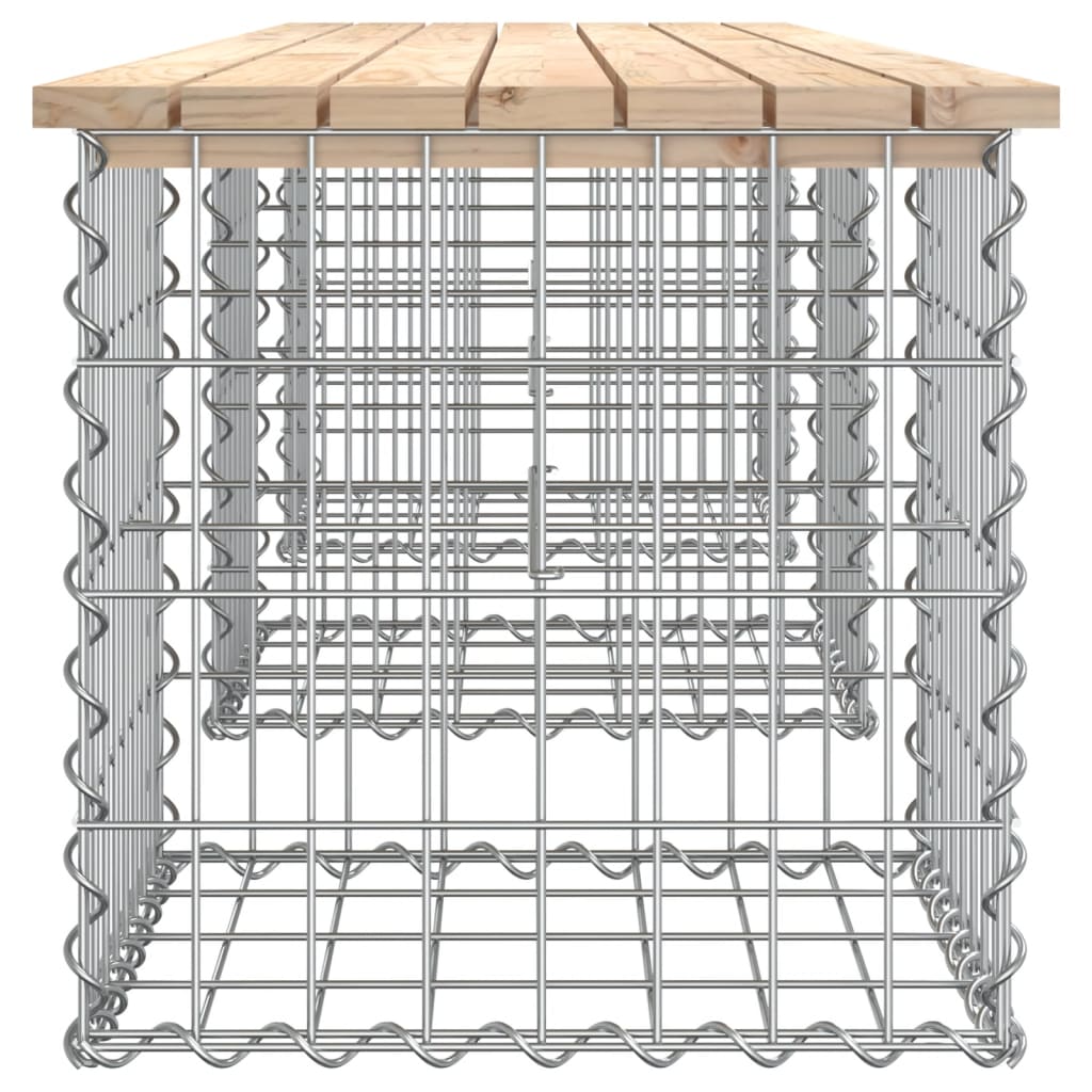 Garden Bench Gabion Design 203x44x42 cm Solid Wood Pine