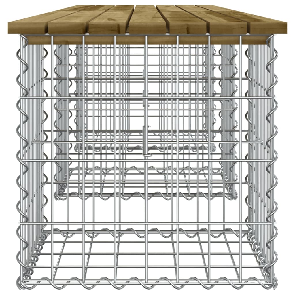 Garden Bench Gabion Design 203x44x42 cm Impregnated Wood Pine