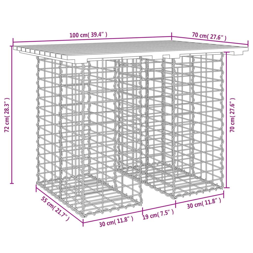 Garden Table Gabion Design 100x70x72 cm Solid Wood Douglas