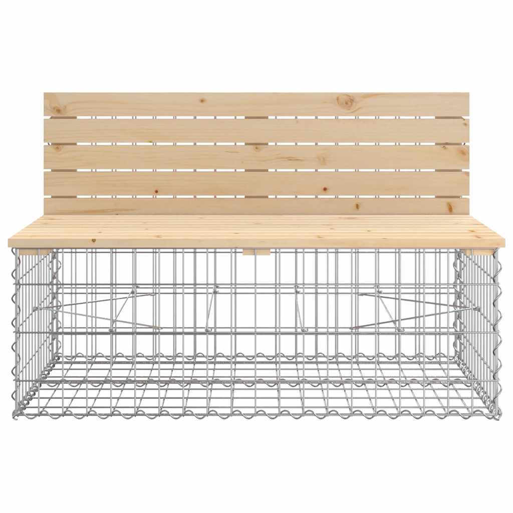 Garden Bench Gabion Design 287x71x65.5 cm Solid Wood Pine