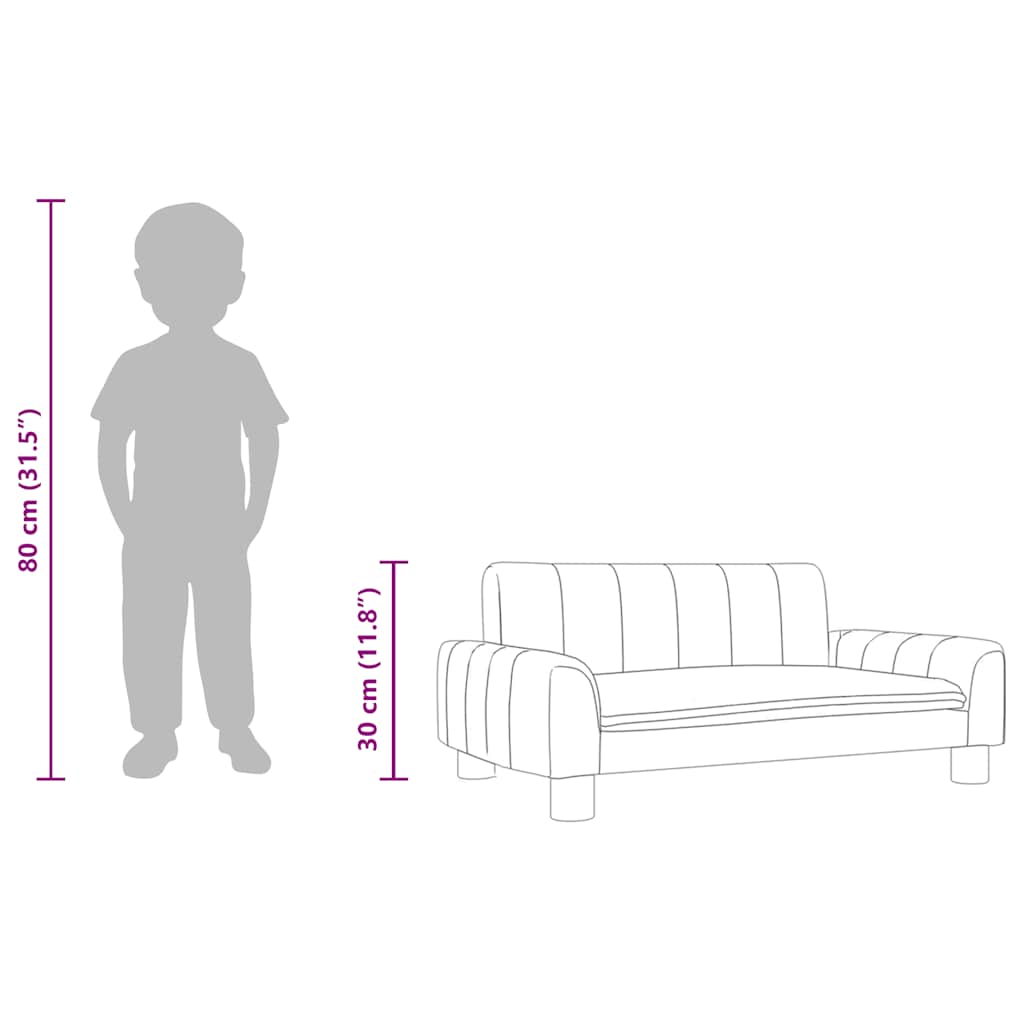 Kids Sofa Dark Grey 70x45x30 cm Fabric