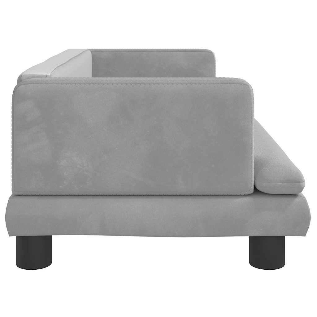 Kids Sofa Light Grey 80x45x30 cm Velvet
