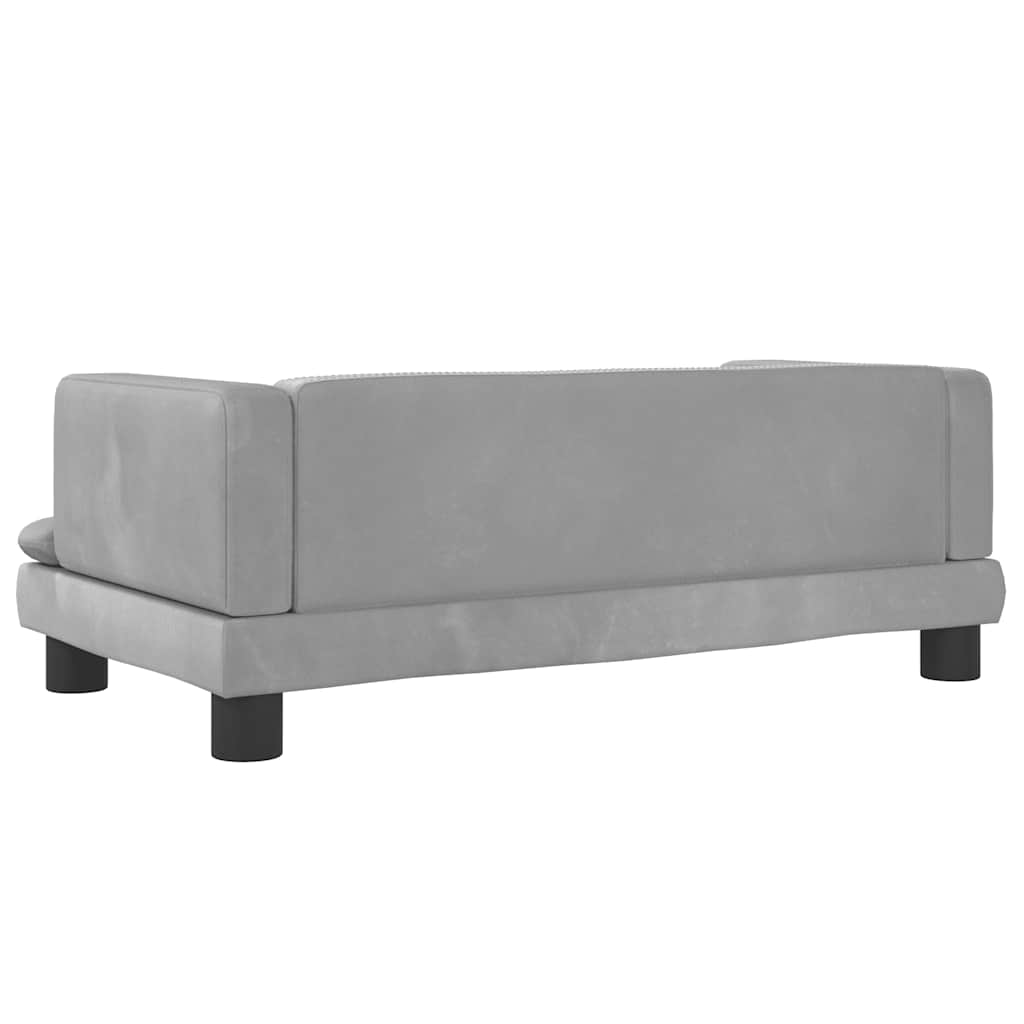 Kids Sofa Light Grey 80x45x30 cm Velvet
