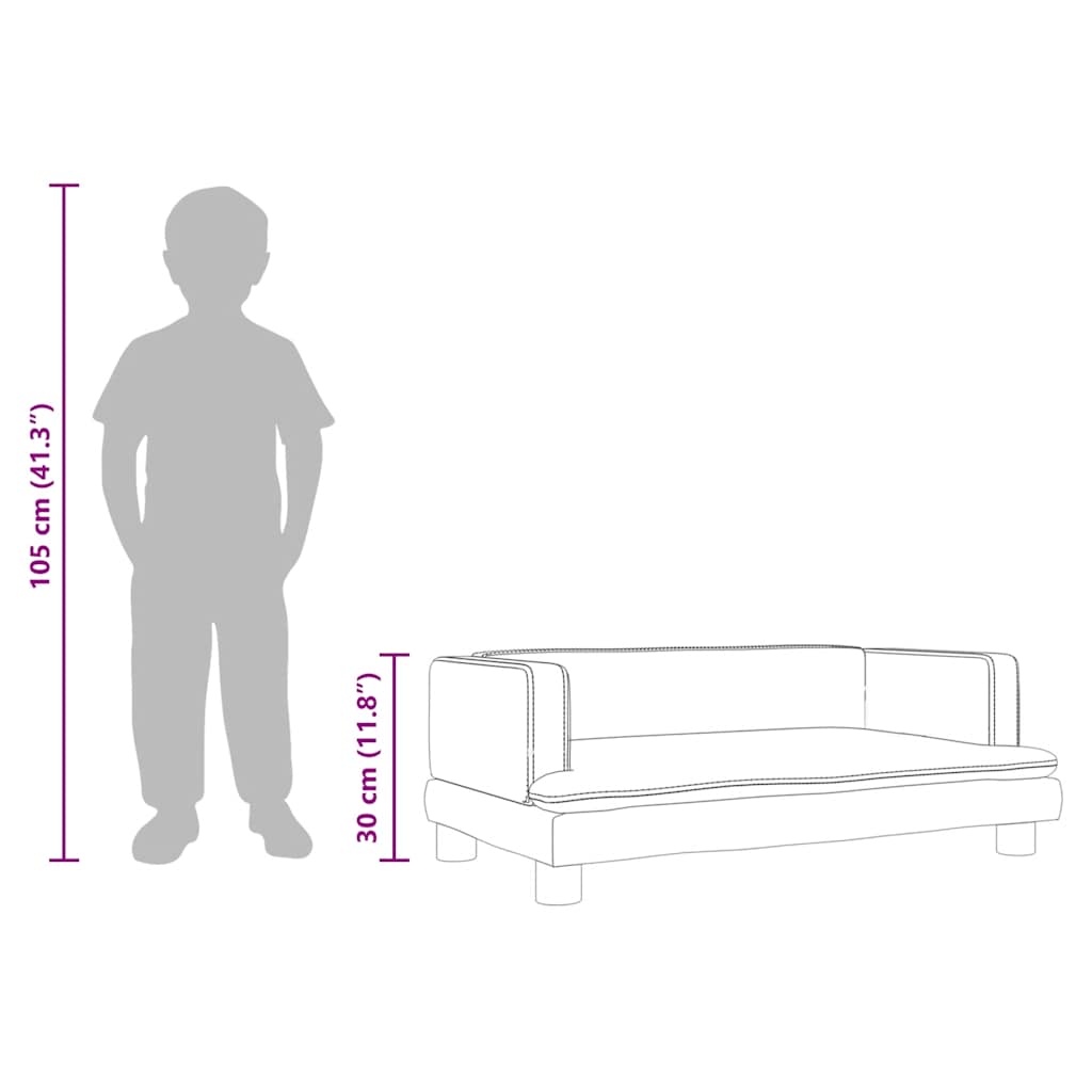 Kids Sofa Black 80x45x30 cm Velvet