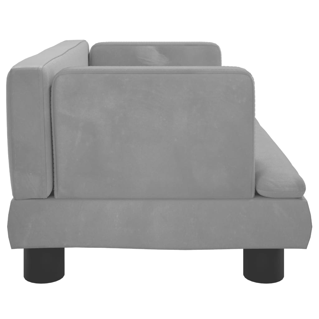 Kids Sofa Light Grey 60x40x30 cm Velvet