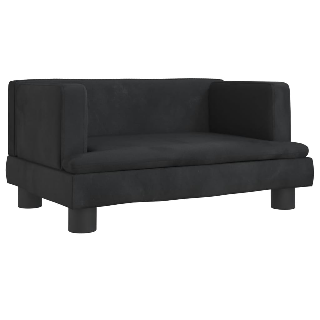 Kids Sofa Black 60x40x30 cm Velvet