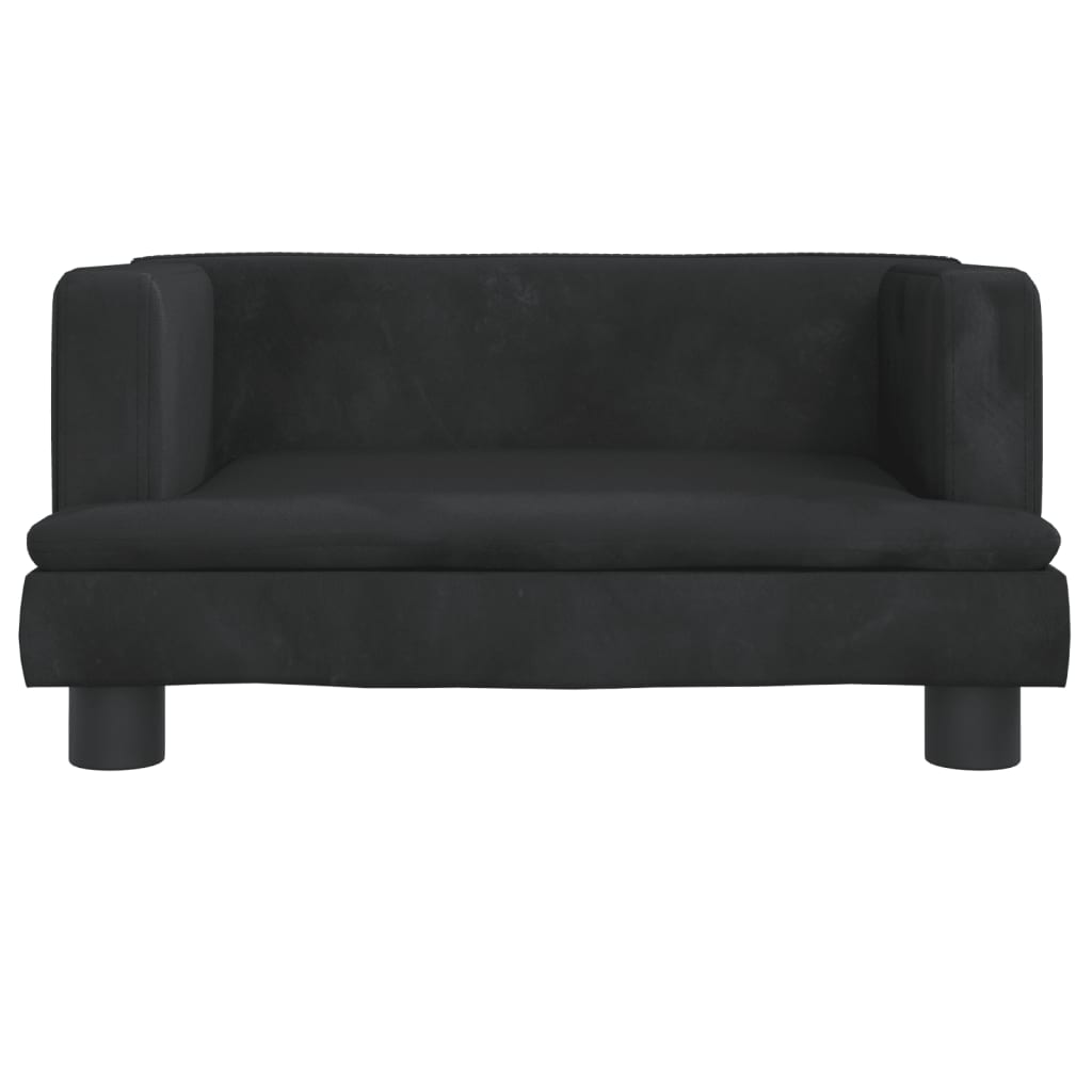 Kids Sofa Black 60x40x30 cm Velvet