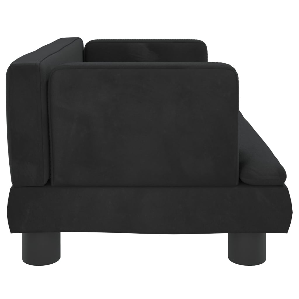 Kids Sofa Black 60x40x30 cm Velvet