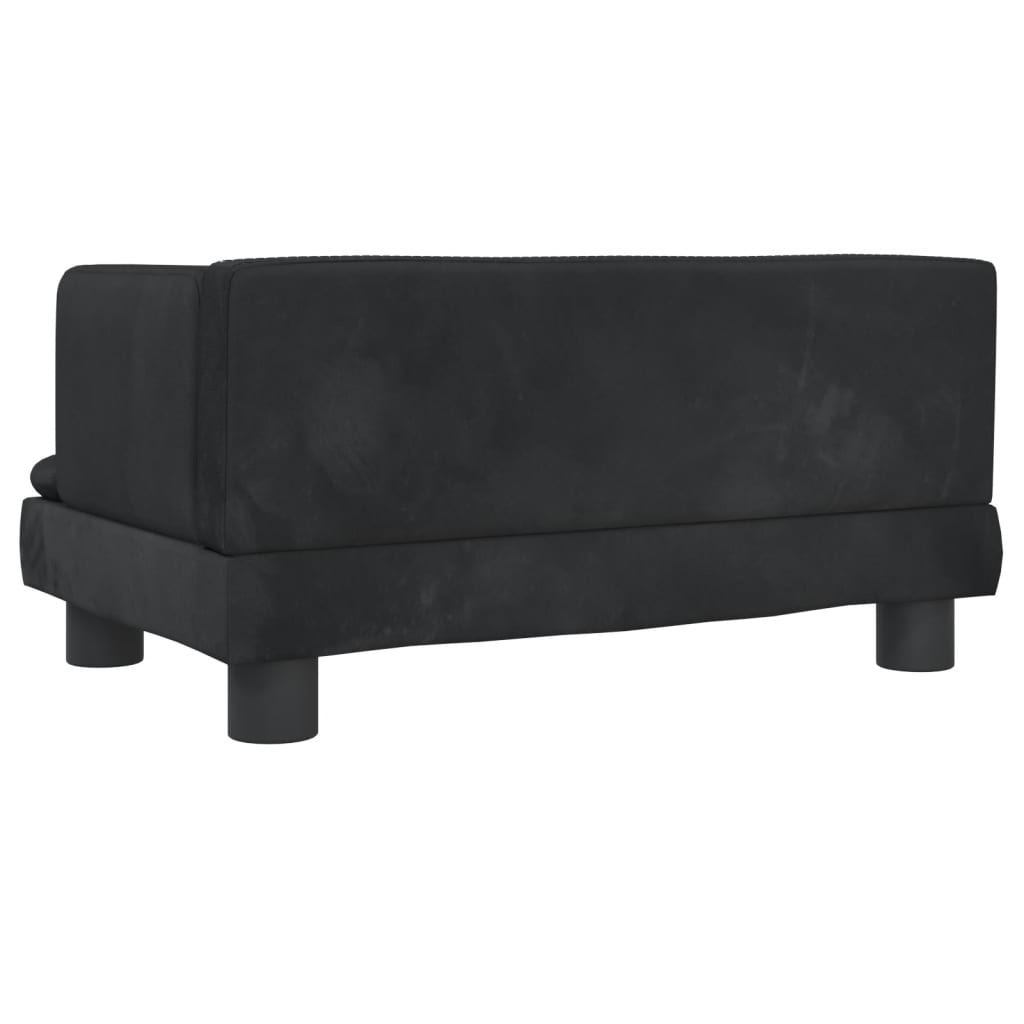 Kids Sofa Black 60x40x30 cm Velvet