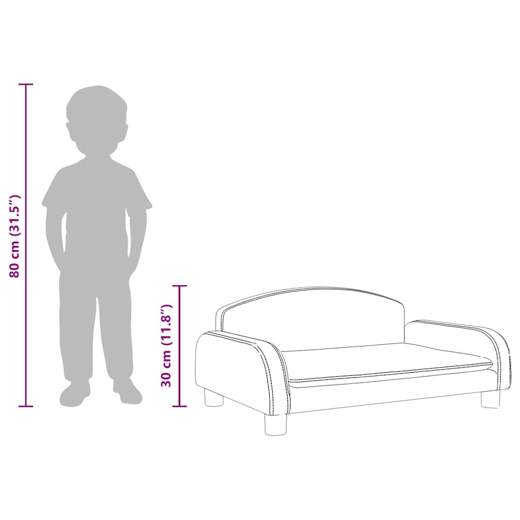 Kids Sofa Light Grey 70x45x30 cm Fabric