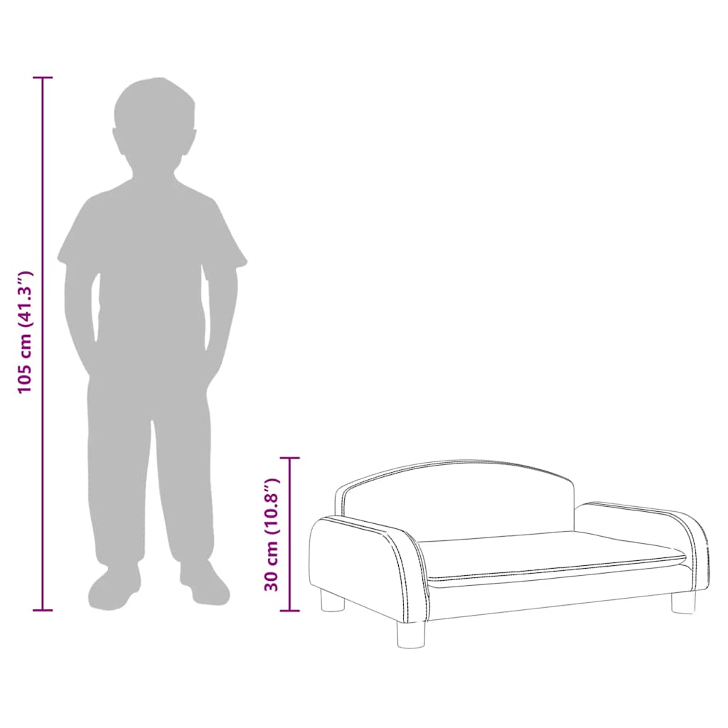 Kids Sofa Light Grey 70x45x30 cm Fabric