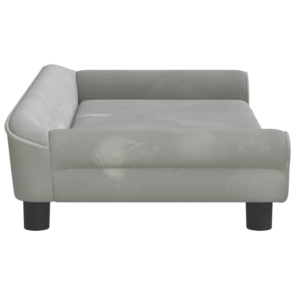 Kids Sofa Light Grey 100x50x26 cm Velvet