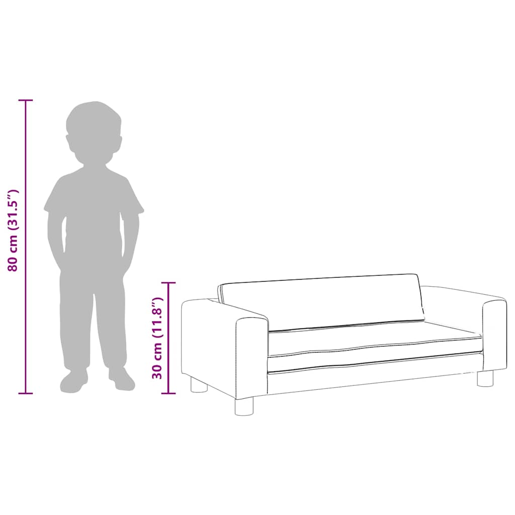 Kids Sofa with Footstool Light Grey 100x50x30 cm Velvet