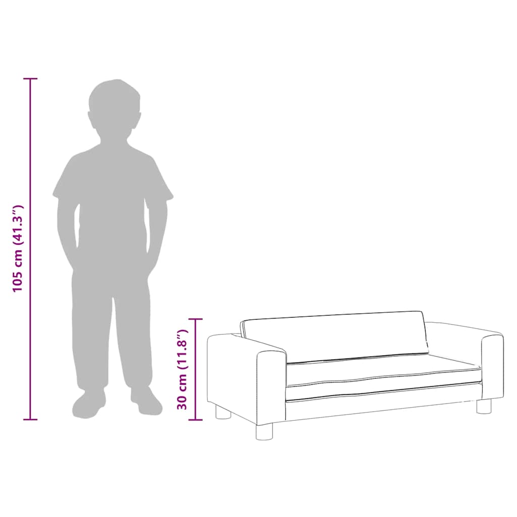 Kids Sofa with Footstool Light Grey 100x50x30 cm Velvet