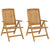 Reclining Garden Chairs with Cushions 2 pcs Solid Wood Teak