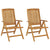 Reclining Garden Chairs with Cushions 2 pcs Solid Wood Teak