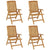 Reclining Garden Chairs with Cushions 4 pcs Solid Wood Teak