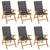 Reclining Garden Chairs with Cushions 6 pcs Solid Wood Teak