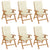 Reclining Garden Chairs with Cushions 6 pcs Solid Wood Teak