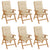 Reclining Garden Chairs with Cushions 6 pcs Solid Wood Teak