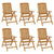 Reclining Garden Chairs with Cushions 6 pcs Solid Wood Teak