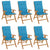 Reclining Garden Chairs with Cushions 6 pcs Solid Wood Teak