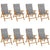 Reclining Garden Chairs with Cushions 8 pcs Solid Wood Teak