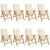 Reclining Garden Chairs with Cushions 8 pcs Solid Wood Teak