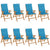 Reclining Garden Chairs with Cushions 8 pcs Solid Wood Teak